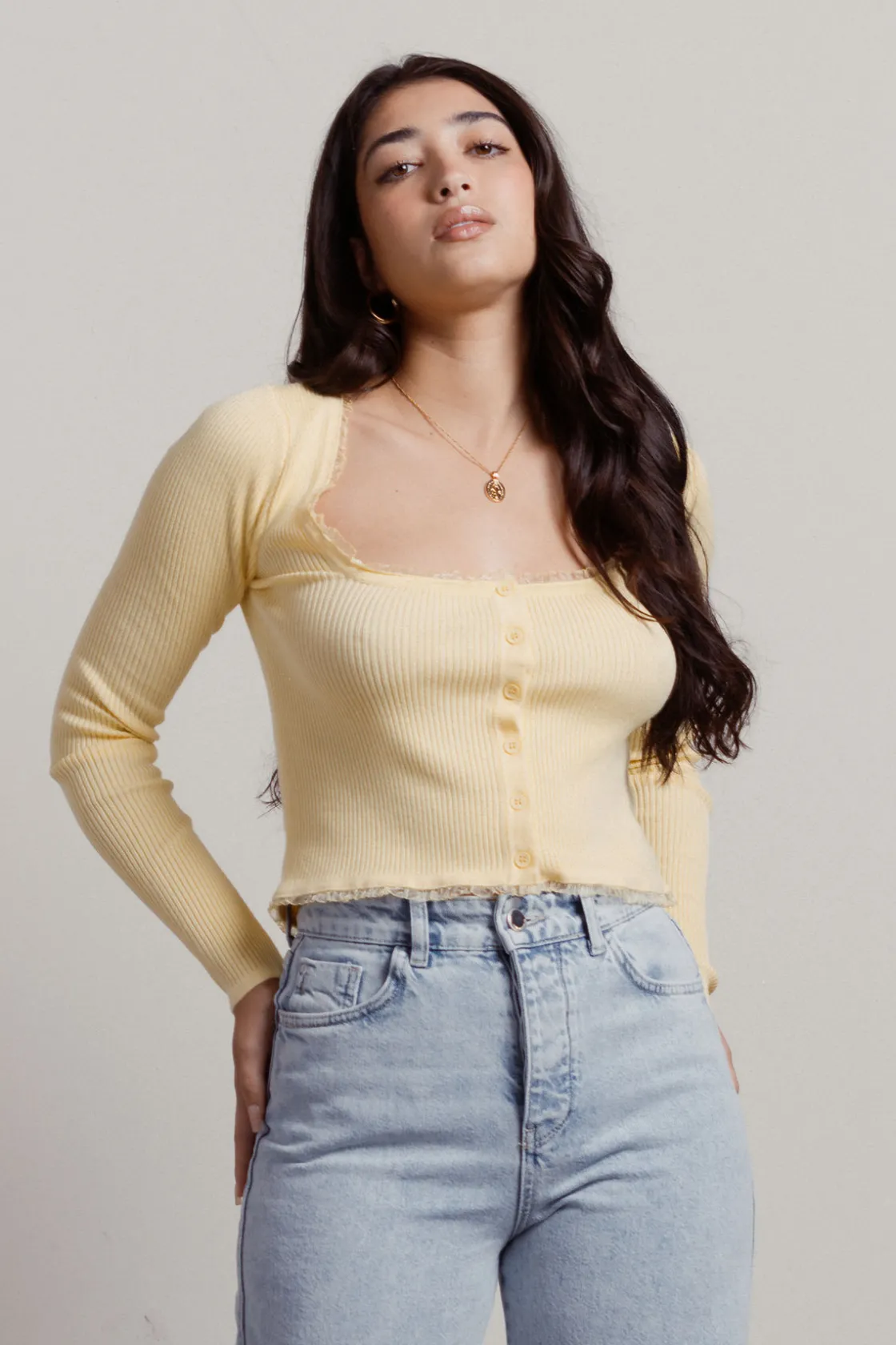 Tobi Helaire Lace Trim Top -