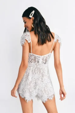 Tobi Helen Lace Romper - Black