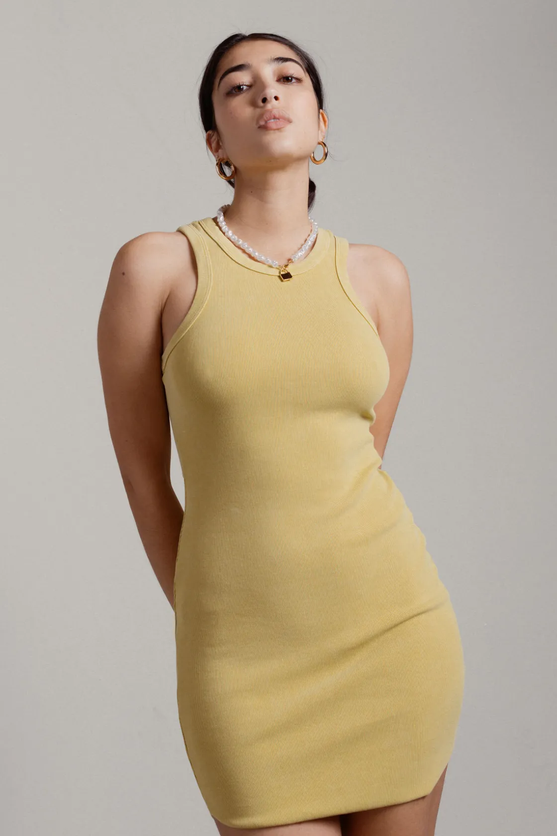Tobi Henri Ribbed Bodycon Mini Dress -