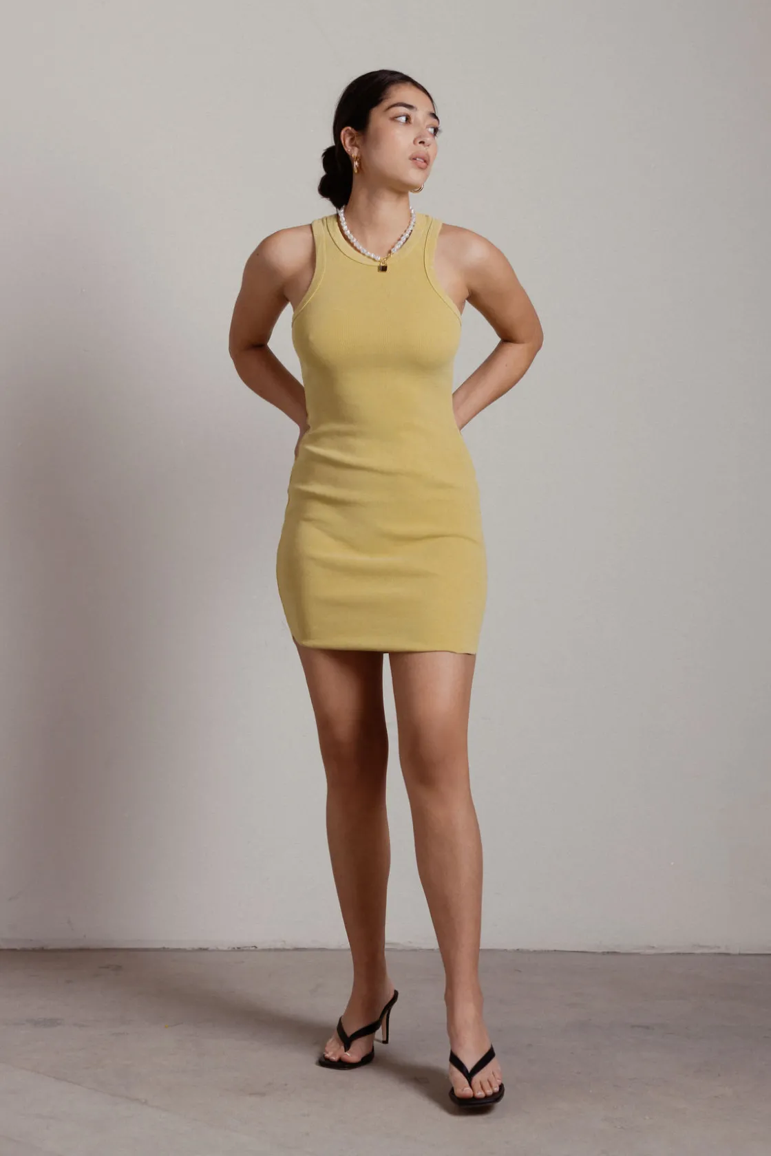 Tobi Henri Ribbed Bodycon Mini Dress -