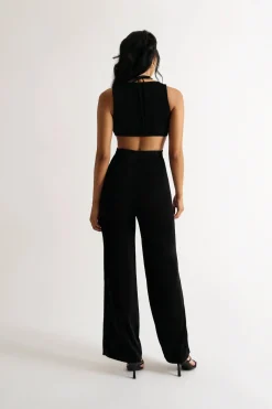 Tobi Hera Cutout Jumpsuit - Black