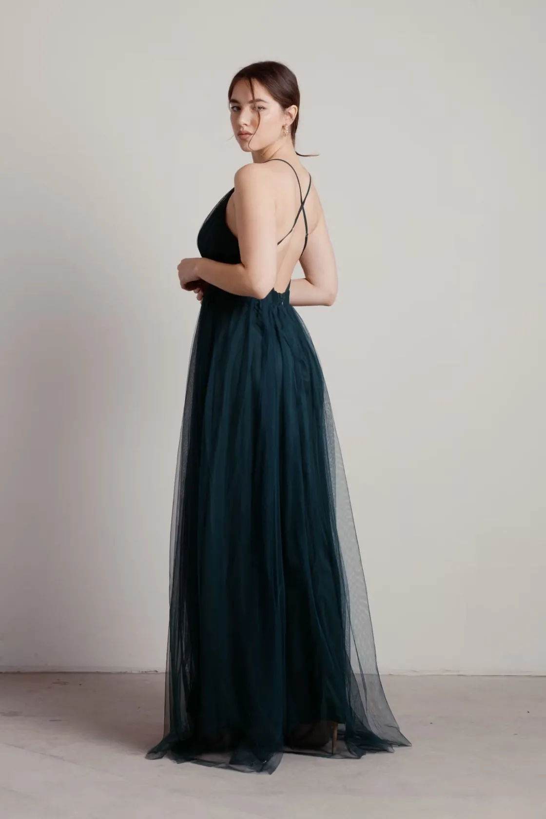 Tobi Here To Slay Plunging High Slit Maxi Dress - White
