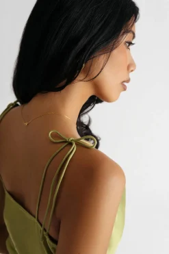 Tobi Hestia Satin Cowl Neck Tie Strap Slip Dress