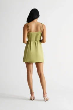 Tobi Hestia Satin Cowl Neck Tie Strap Slip Dress