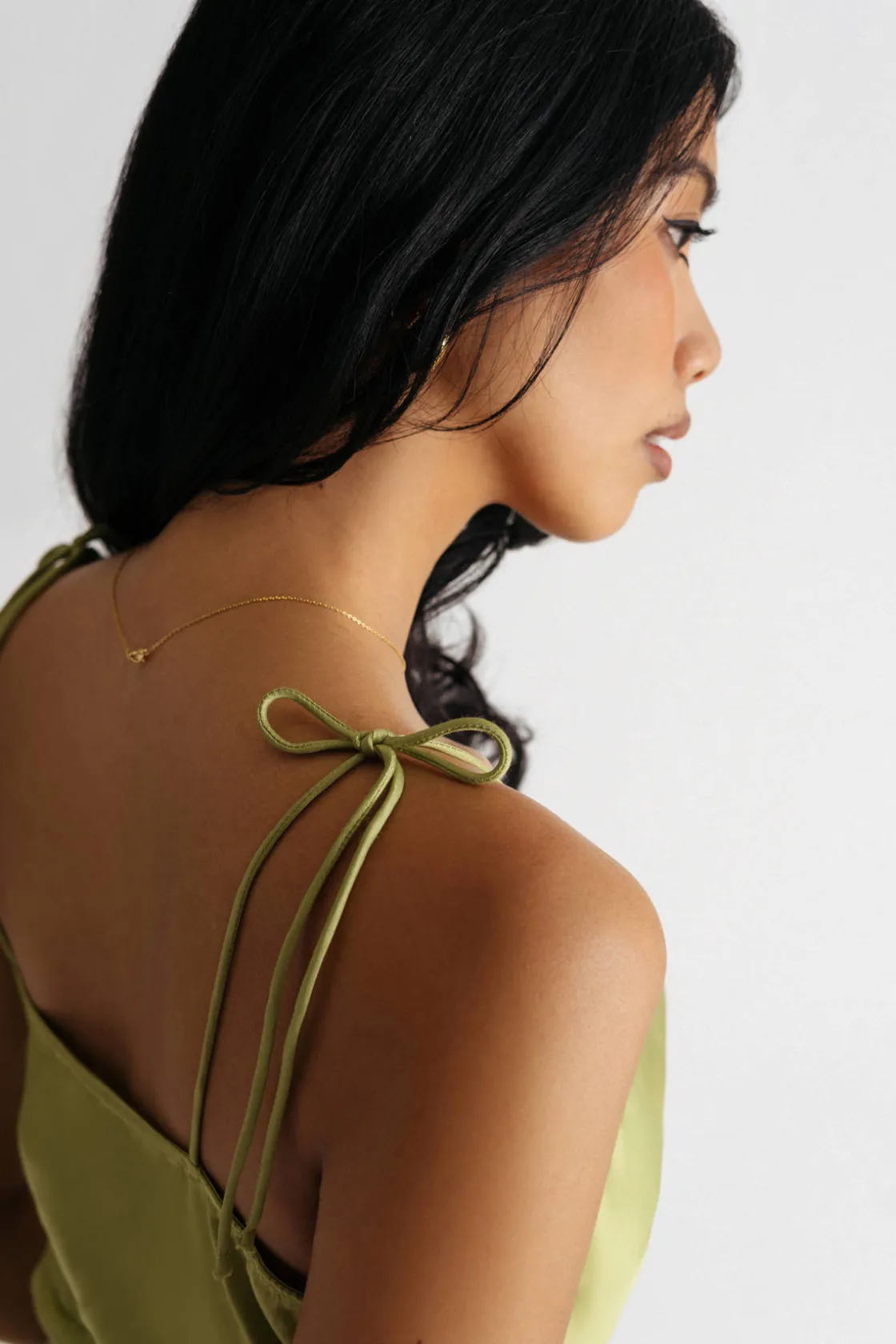 Tobi Hestia Satin Cowl Neck Tie Strap Slip Dress