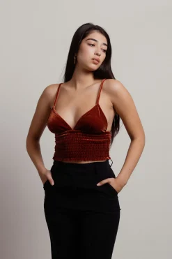 Tobi High Key Crop Top - Red