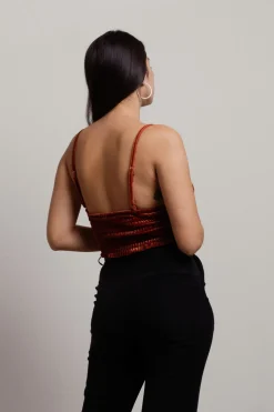 Tobi High Key Crop Top - Red