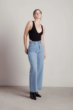 Tobi High Sides Ribbed Bodysuit - Beige