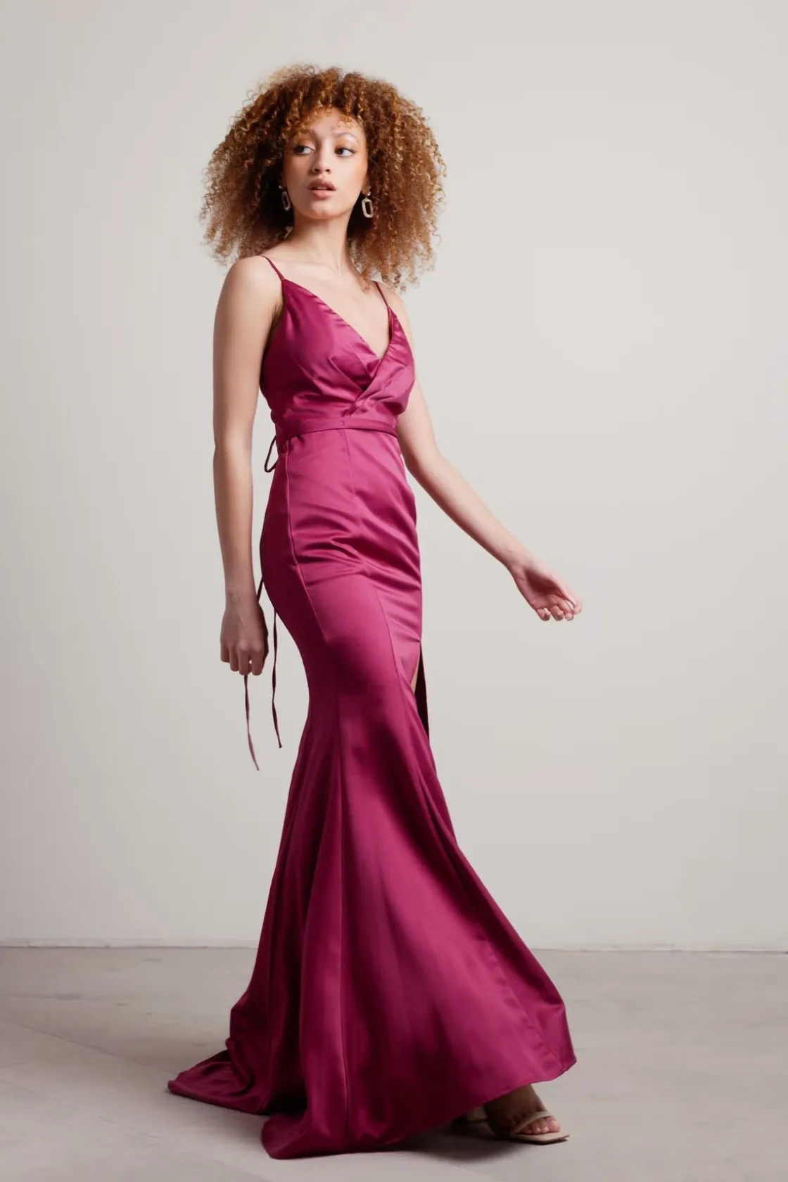 Tobi High Waters Surplice High Slit Maxi Dress -
