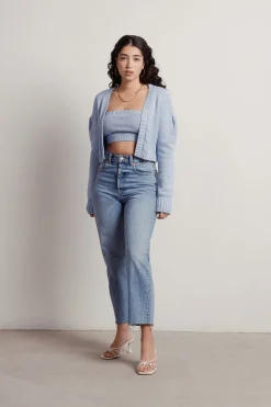 Tobi Hina Sweater Crop Top And Cardigan Set -