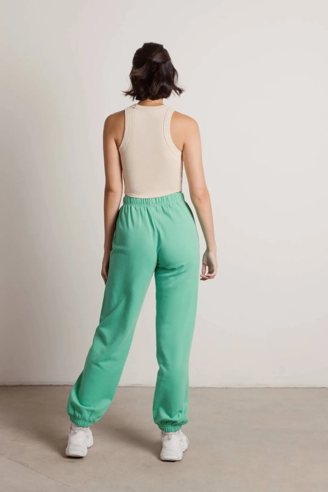 Tobi Homebody Stretchy Sweatpants - Green