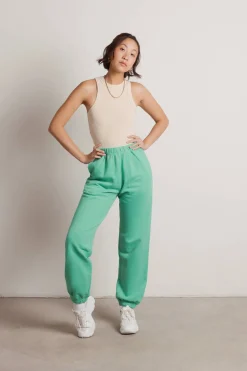 Tobi Homebody Stretchy Sweatpants - Green