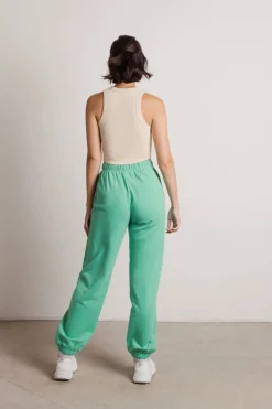 Tobi Homebody Stretchy Sweatpants - Green