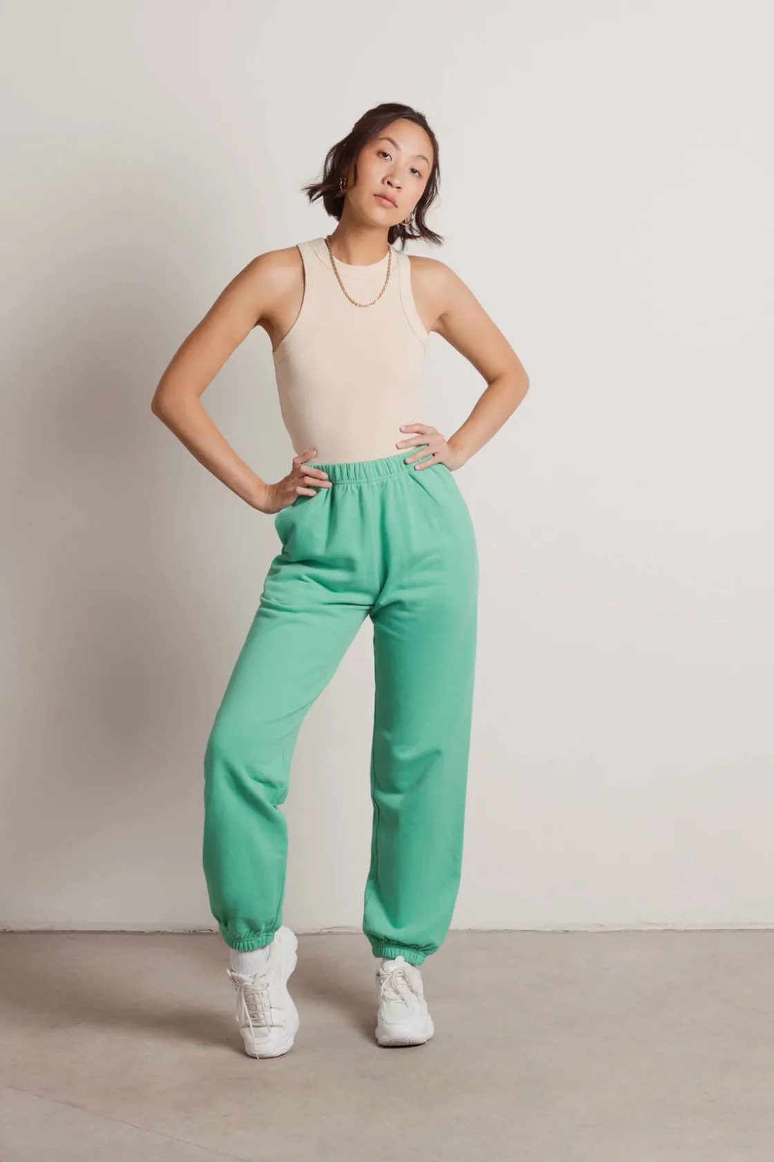 Tobi Homebody Stretchy Sweatpants - Green