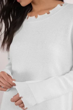 Tobi Honey Punch Sandy Distressed Sweater -