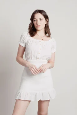 Tobi Hours Later Ruffle Smocked Mini Dress -