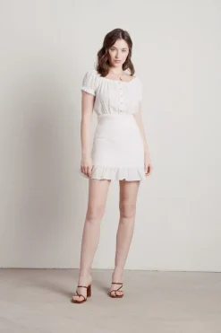 Tobi Hours Later Ruffle Smocked Mini Dress -
