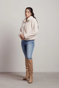 Tobi How Sheepish Textured Faux Fur Jacket Faux Fur Jacket -