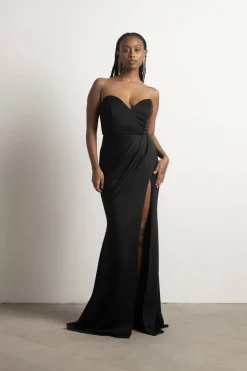 Tobi In A Dream Sweetheart High Slit Maxi Dress - Emerald