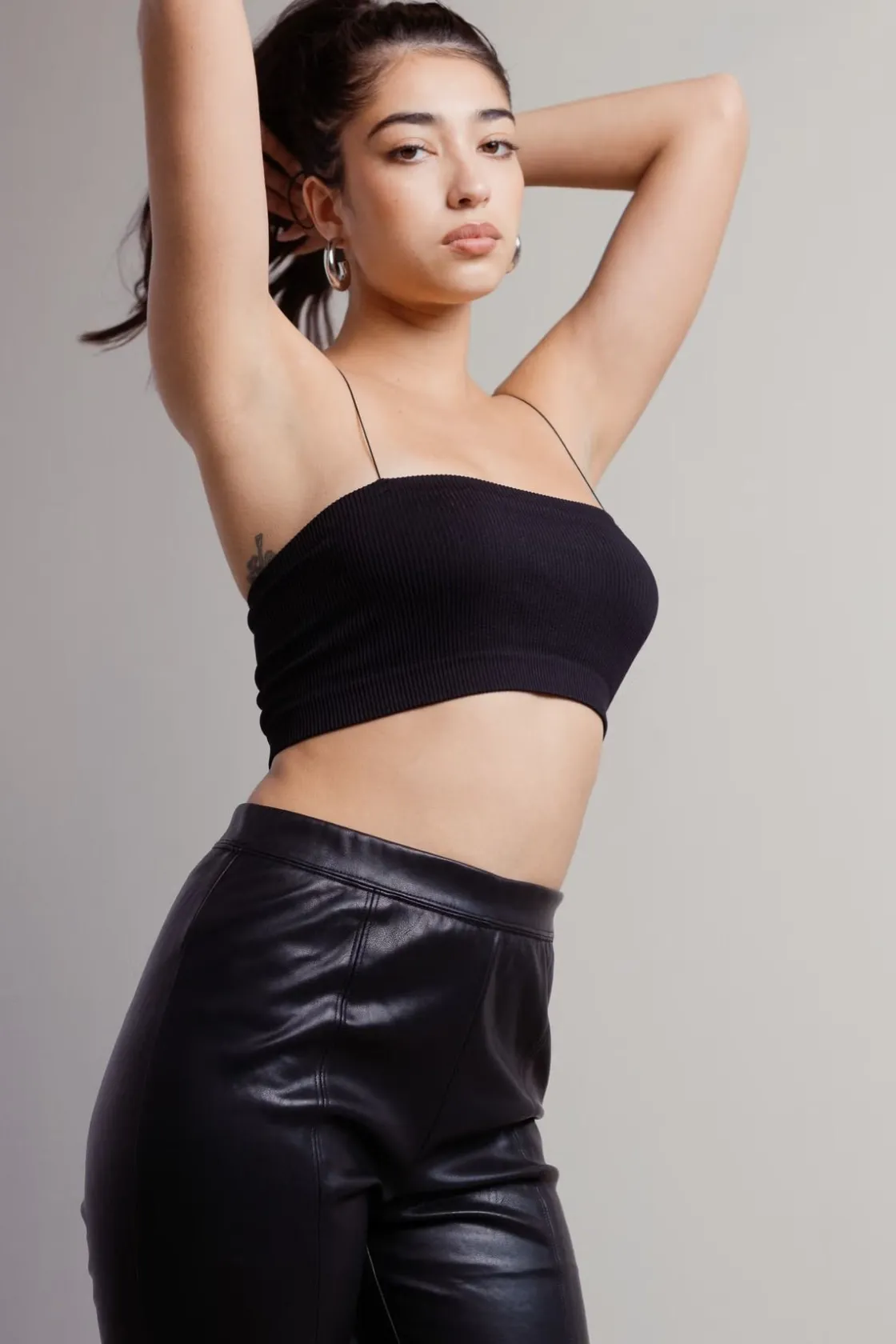 Tobi In A Stitch Faux Leather Shorts -