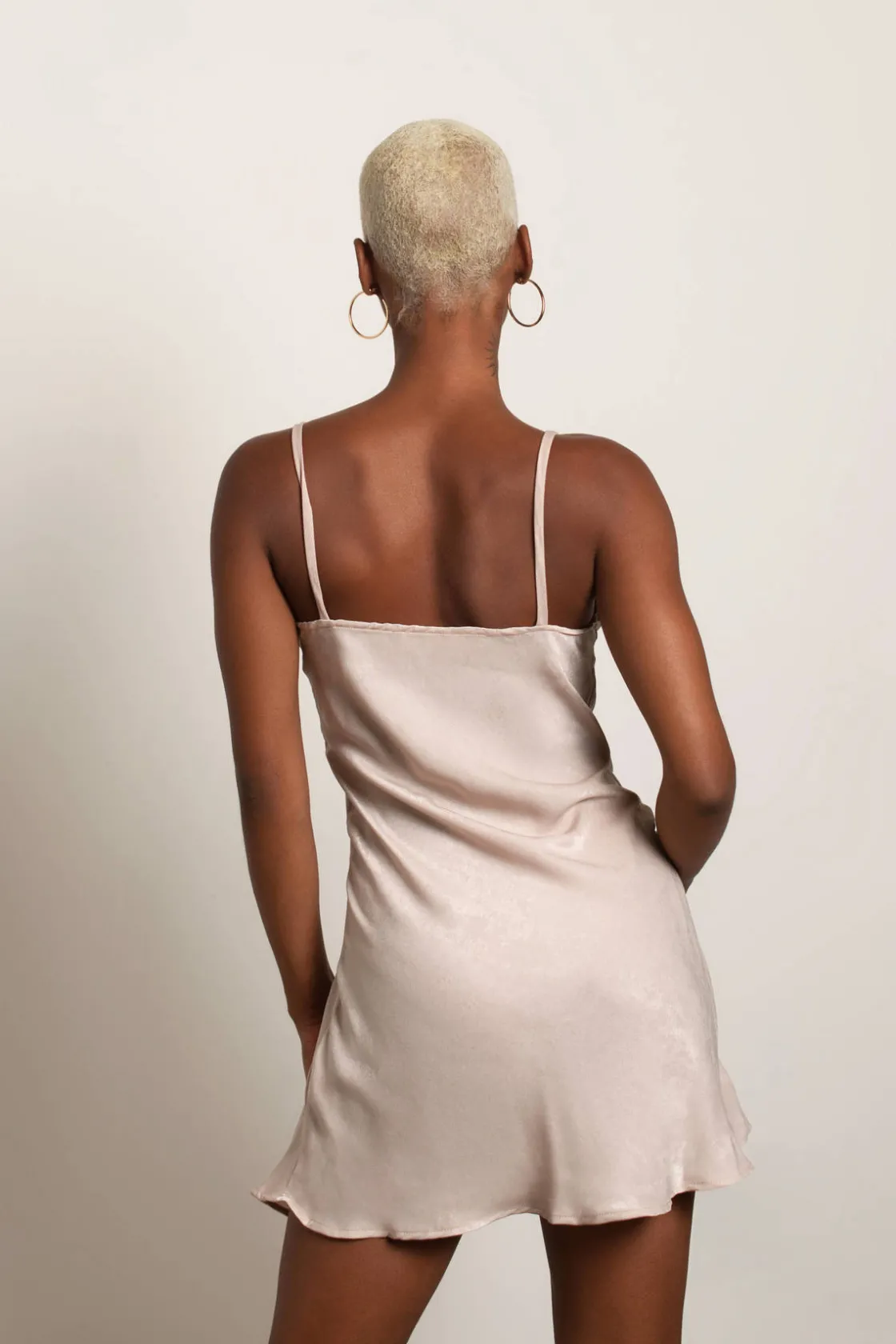 Tobi In My Element Ruched Bust Skater Mini Dress - Beige