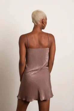 Tobi In My Element Ruched Bust Skater Mini Dress - Beige