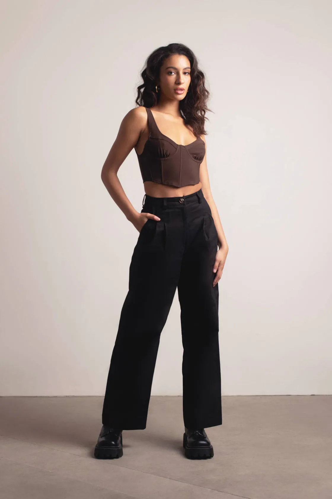 Tobi In My Eyes Wide Leg Pants - Beige