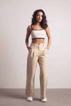 Tobi In My Eyes Wide Leg Pants - Beige