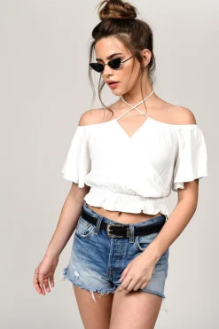 Tobi In Your Head Cross Halter Blouse -