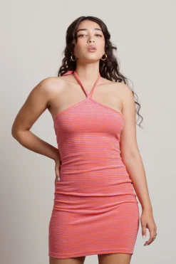 Tobi Incredibly Nice Stripe Halter Mini Dress -