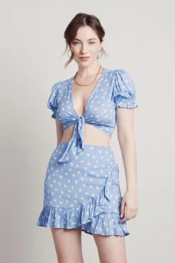 Tobi Into It Floral Crop Top And Mini Skirt Set -