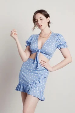 Tobi Into It Floral Crop Top And Mini Skirt Set -