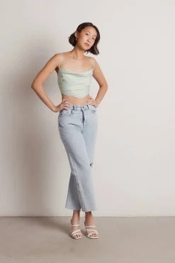 Tobi Is It Over Crop Top - Sage