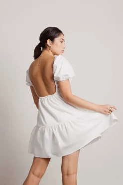 Tobi Isa Open Back Babydoll Mini Dress -