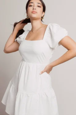 Tobi Isa Open Back Babydoll Mini Dress -