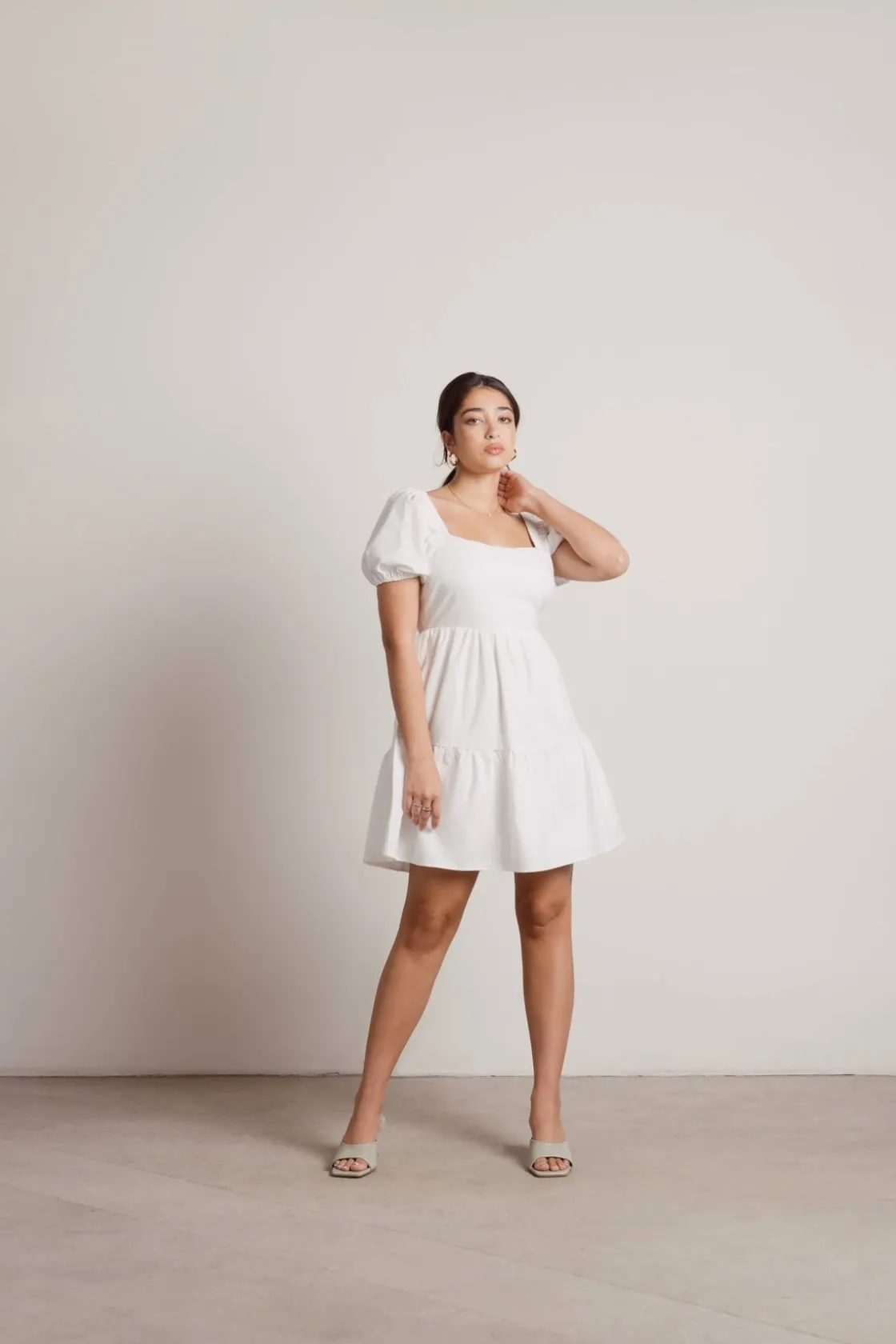 Tobi Isa Open Back Babydoll Mini Dress -