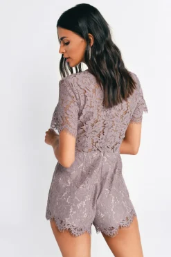 Tobi Isabel Lace Romper - Mauve