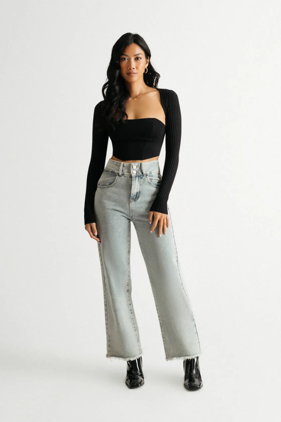 Tobi Isabella Knit Corset Top And Bolero Shrug Set