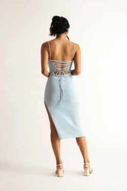 Tobi Island Sun Open Back High Slit Midi Dress -