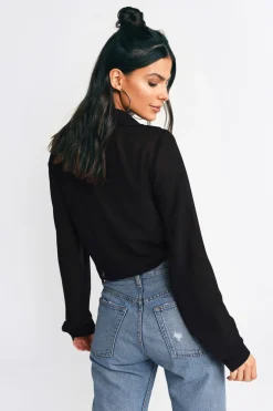 Tobi It's A Tie Plunging Blouse - Emerald