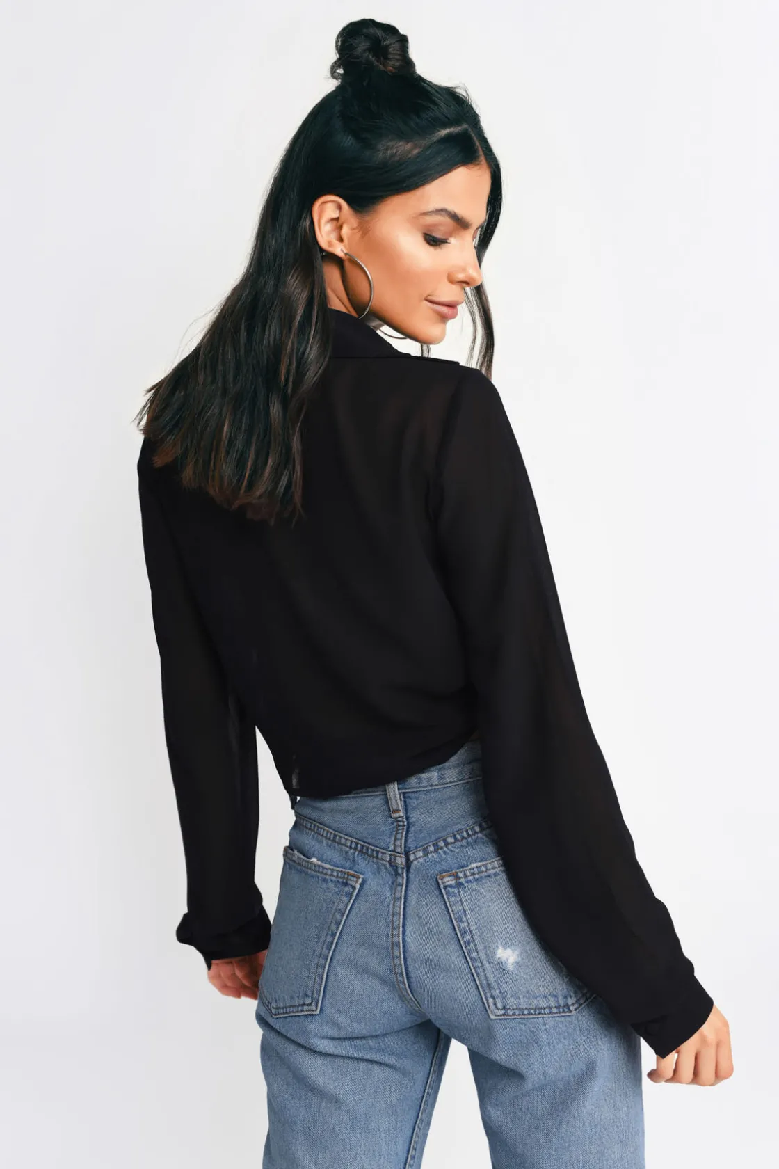 Tobi It's A Tie Plunging Blouse - Emerald