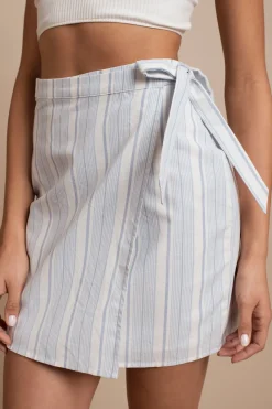 Tobi It's A Wrap Stripe Mini Skirt -