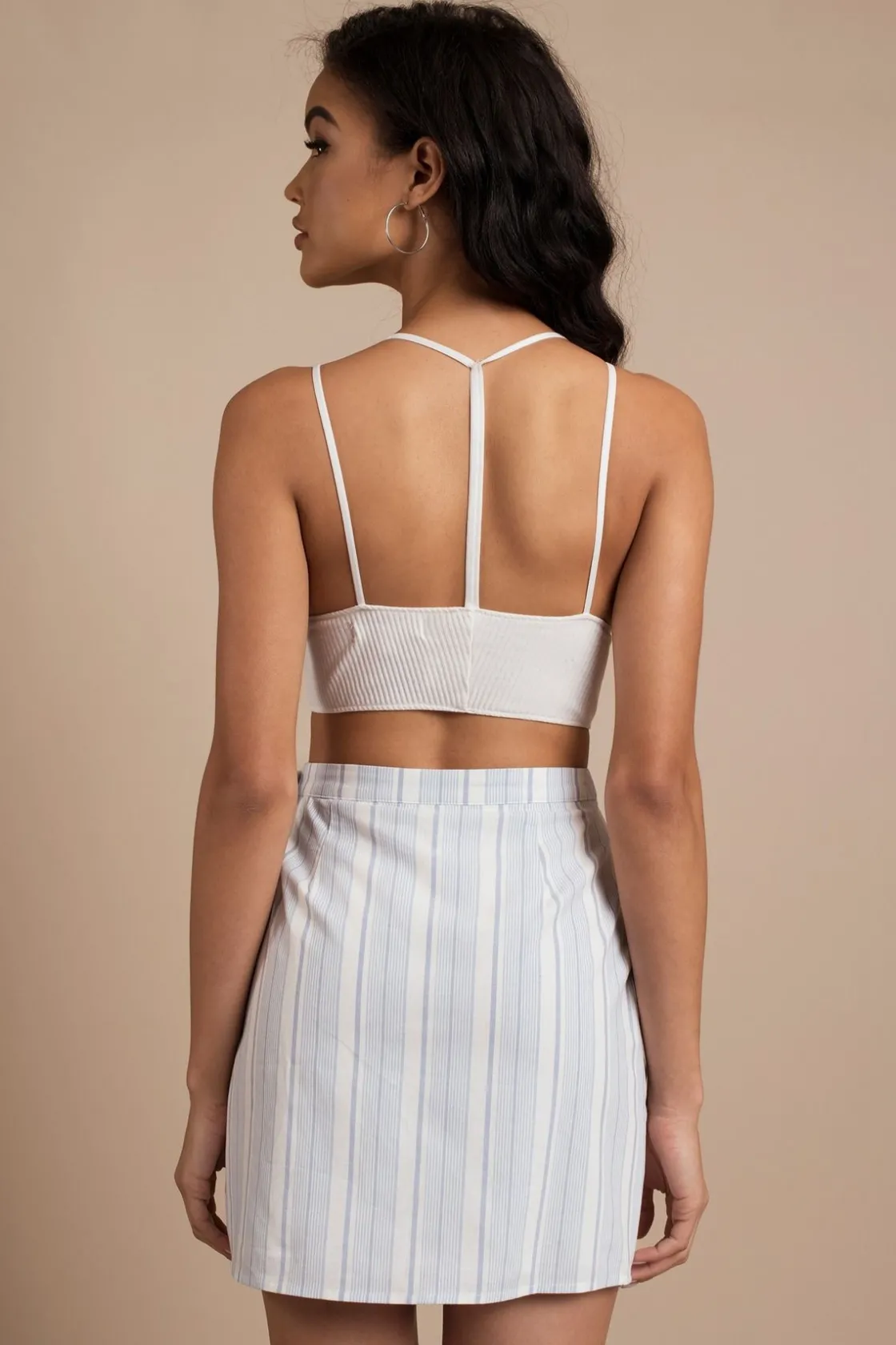 Tobi It's A Wrap Stripe Mini Skirt -