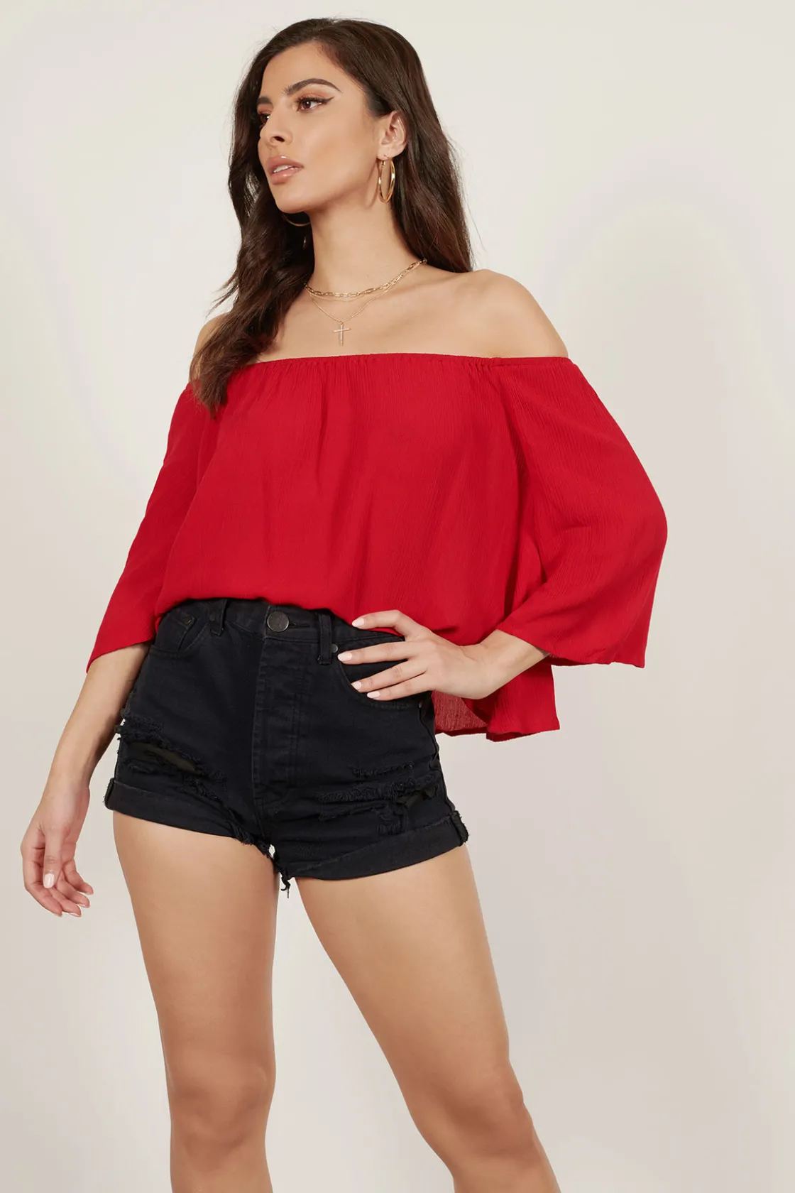 Tobi It's Alright Off The Shoulder Blouse -