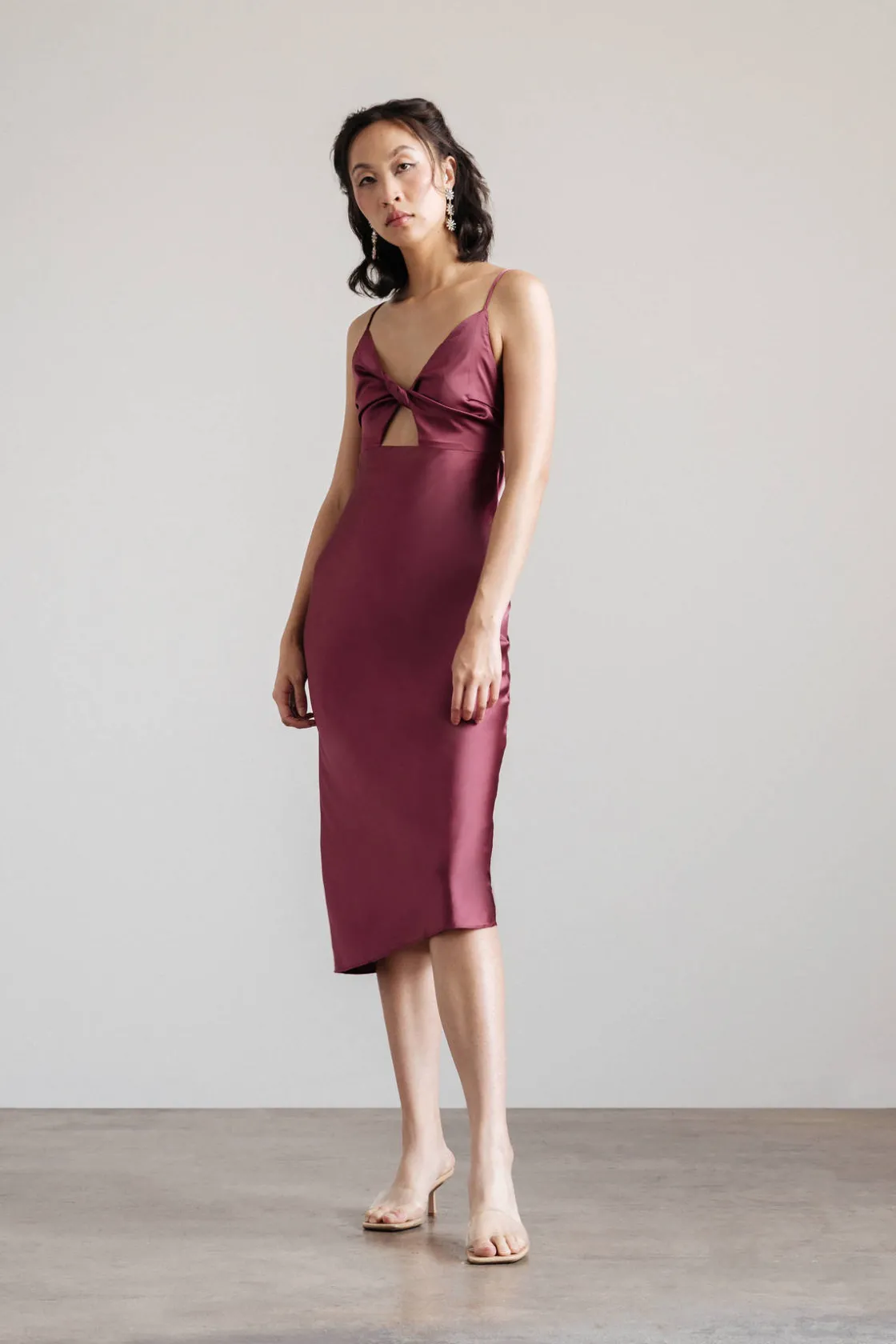 Tobi Ivanna Cutout Cross Back Midi Dress - Red