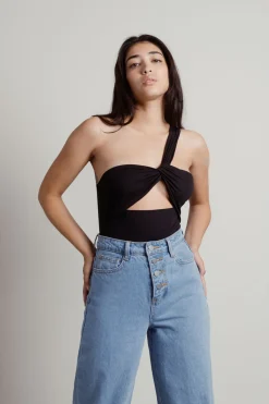 Tobi Izabella One Shoulder Bodysuit - Ivory