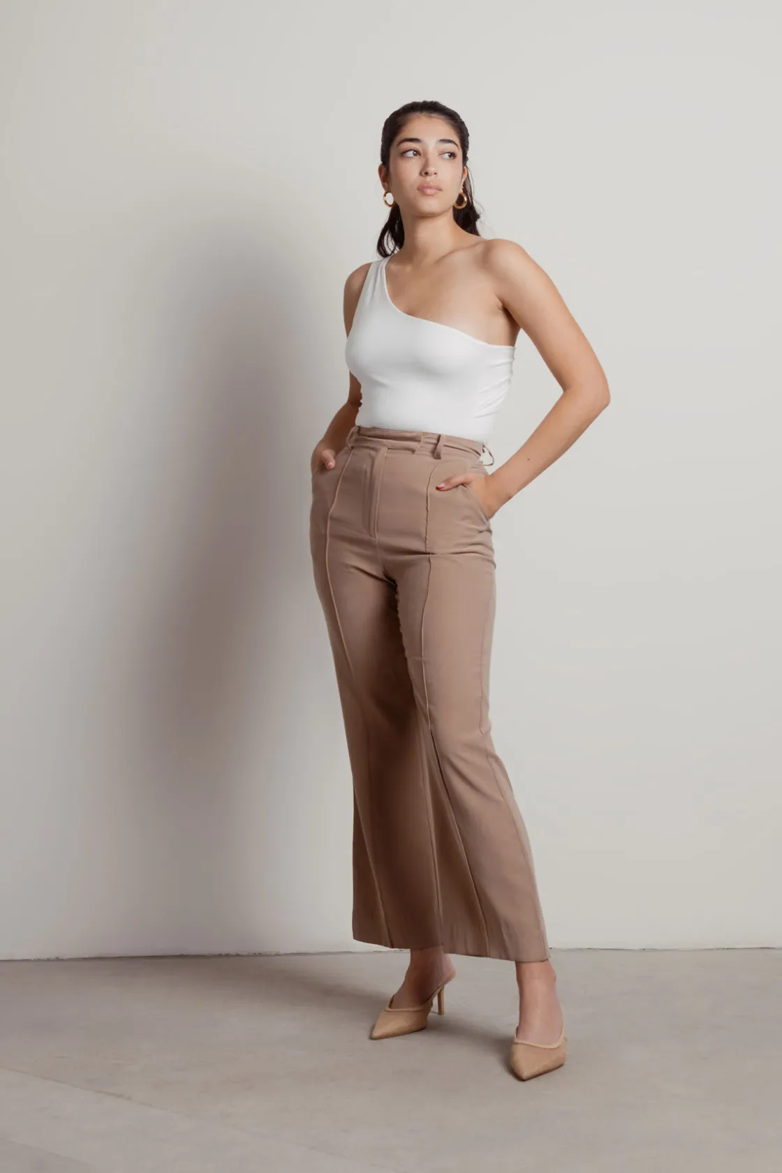 Tobi Izabella One Shoulder Bodysuit - Ivory