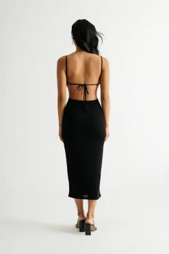 Tobi Jacques Slinky Open Back Bodycon Midi Dress