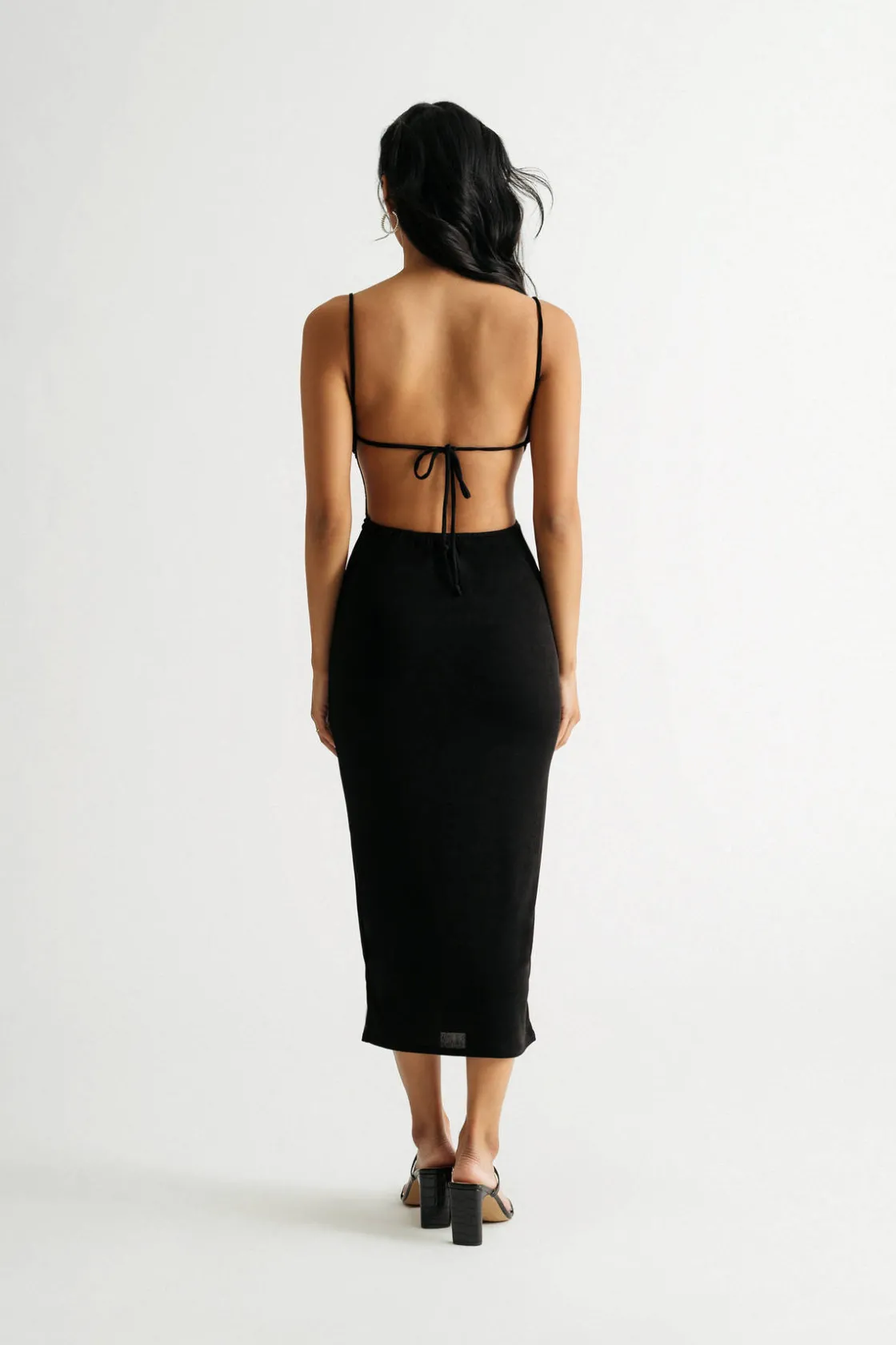 Tobi Jacques Slinky Open Back Bodycon Midi Dress