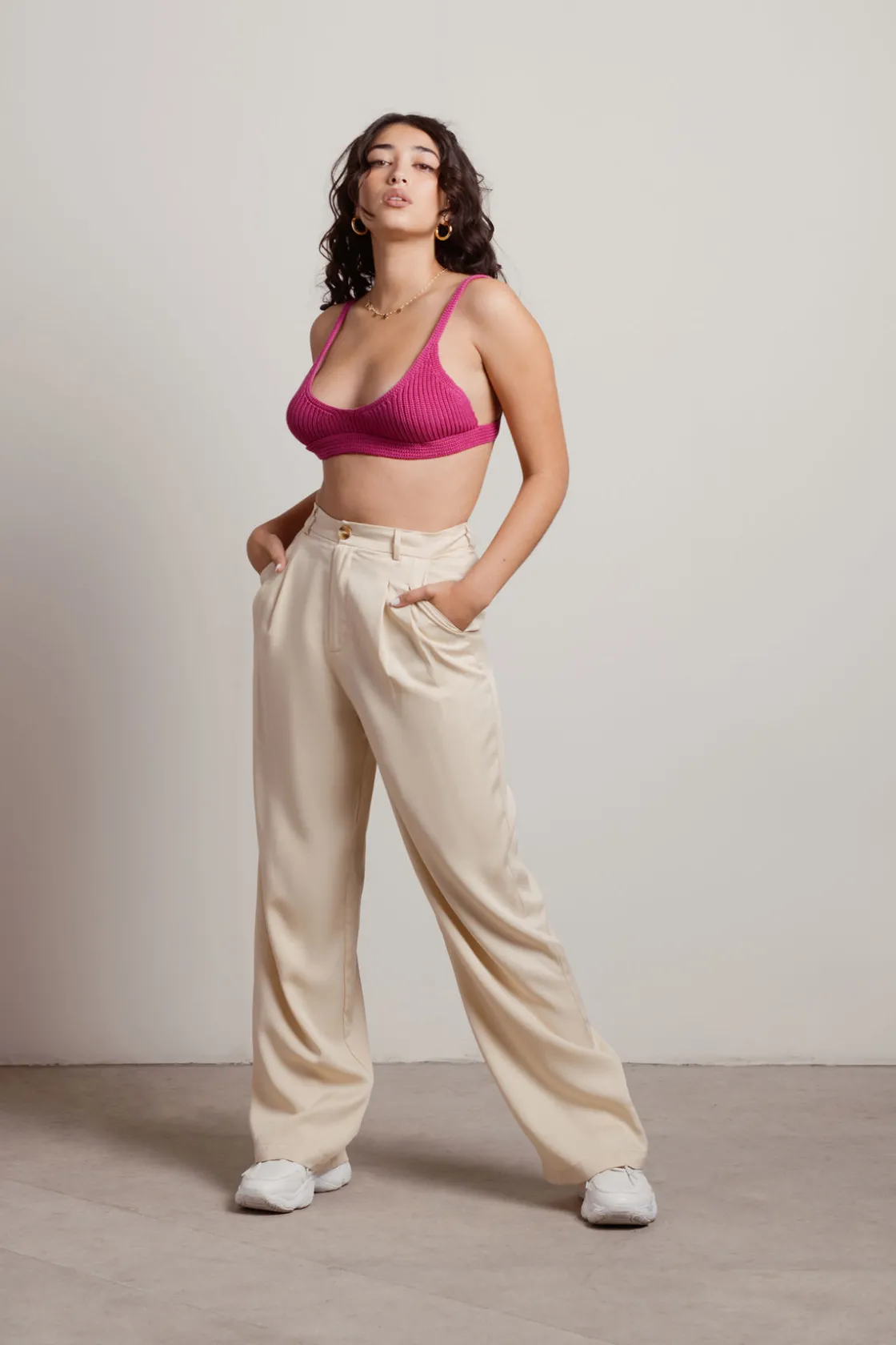 Tobi Jaded Crop Top - Tan